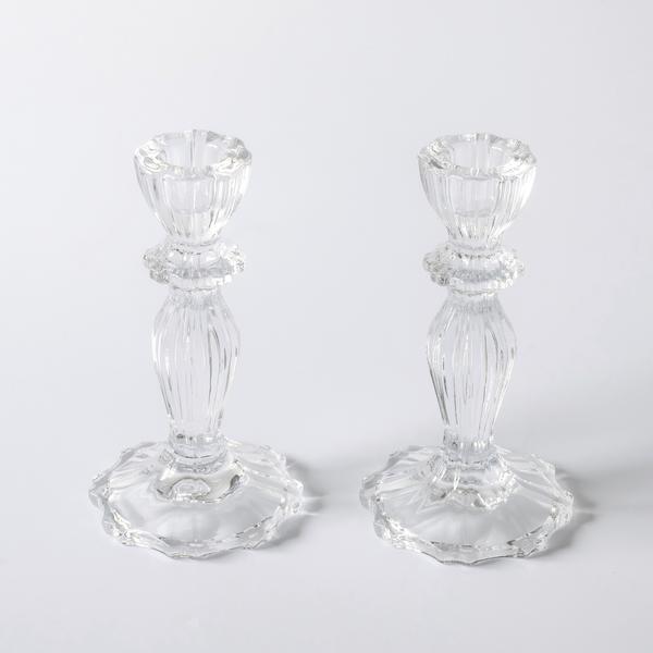 Tall Lace Edge Candle Holders (Pair)