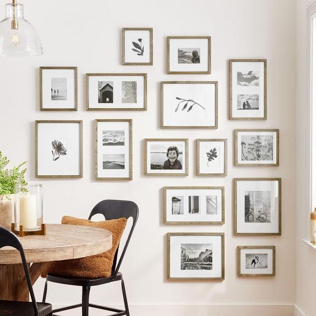 Wood Gallery Assorted Frames, Set of 15A - Grey