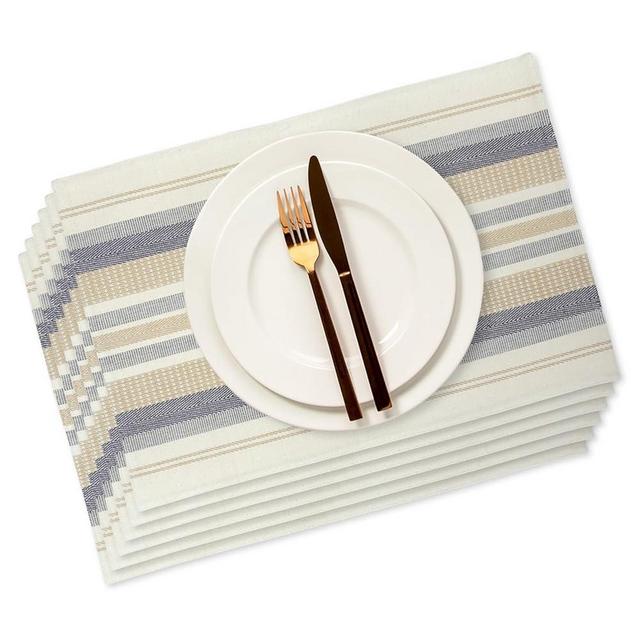 Homewear Nikea 100% Cotton Set of 6 Placemats for Dining Table & Kitchen, 13 x 19 Inch Over Sized for Family Dinners Home Holiday Wedding Parties Everyday, Blue