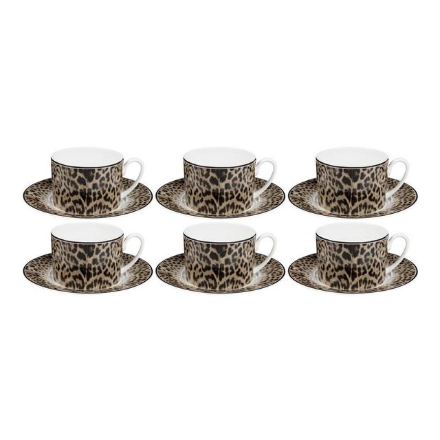 Roberto cavalli Jaguar Tea cups & Saucers set of 6
