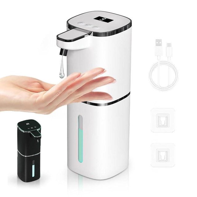 Automatic Liquid Soap Dispenser, 9 Adjustable Levels, 380ml/12.8oz, Auto Touchless Hand Soap or Dish Soap Dispenser,USB Rechargeable Dispenser,Wall Mount or Tabletop Use for Bathroom Kitchen