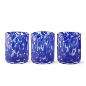 AERIN Confetti Glass Votive Holder, Set of 3, Blue