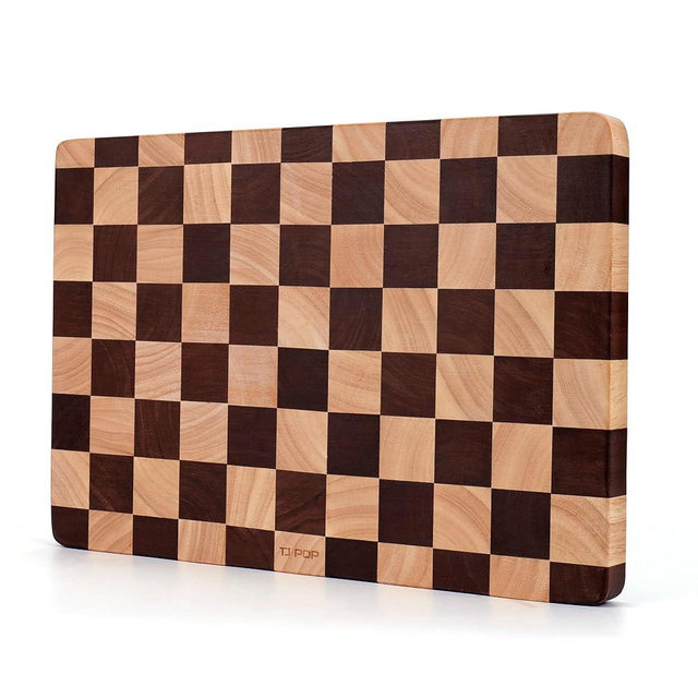 Wooden Cutting Board 15 x 10 in, Wood Checkerboard Chopping Board for Kitchen, Serving Tray Charcuterie Board for Meat, Fruit, Cheese, Bread