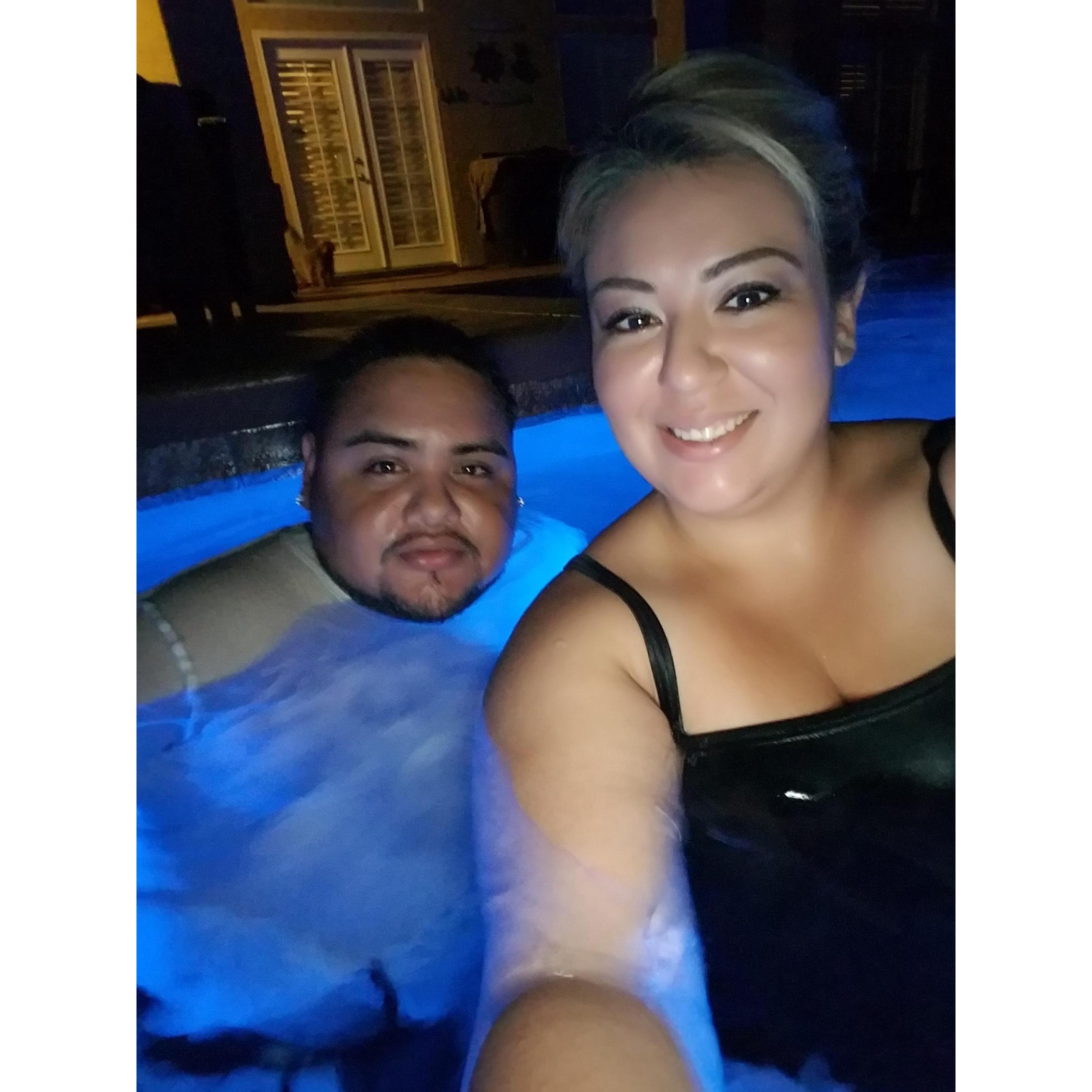 Late night swim at the Martinez Residence