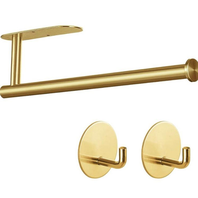 Paper Towel Holder, Brushed Gold