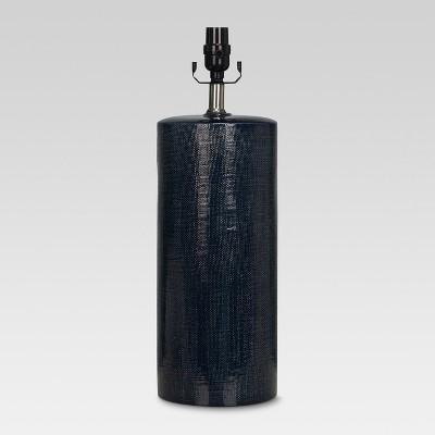 Linen Textured Ceramic Large Lamp Base Dark Blue - Threshold™