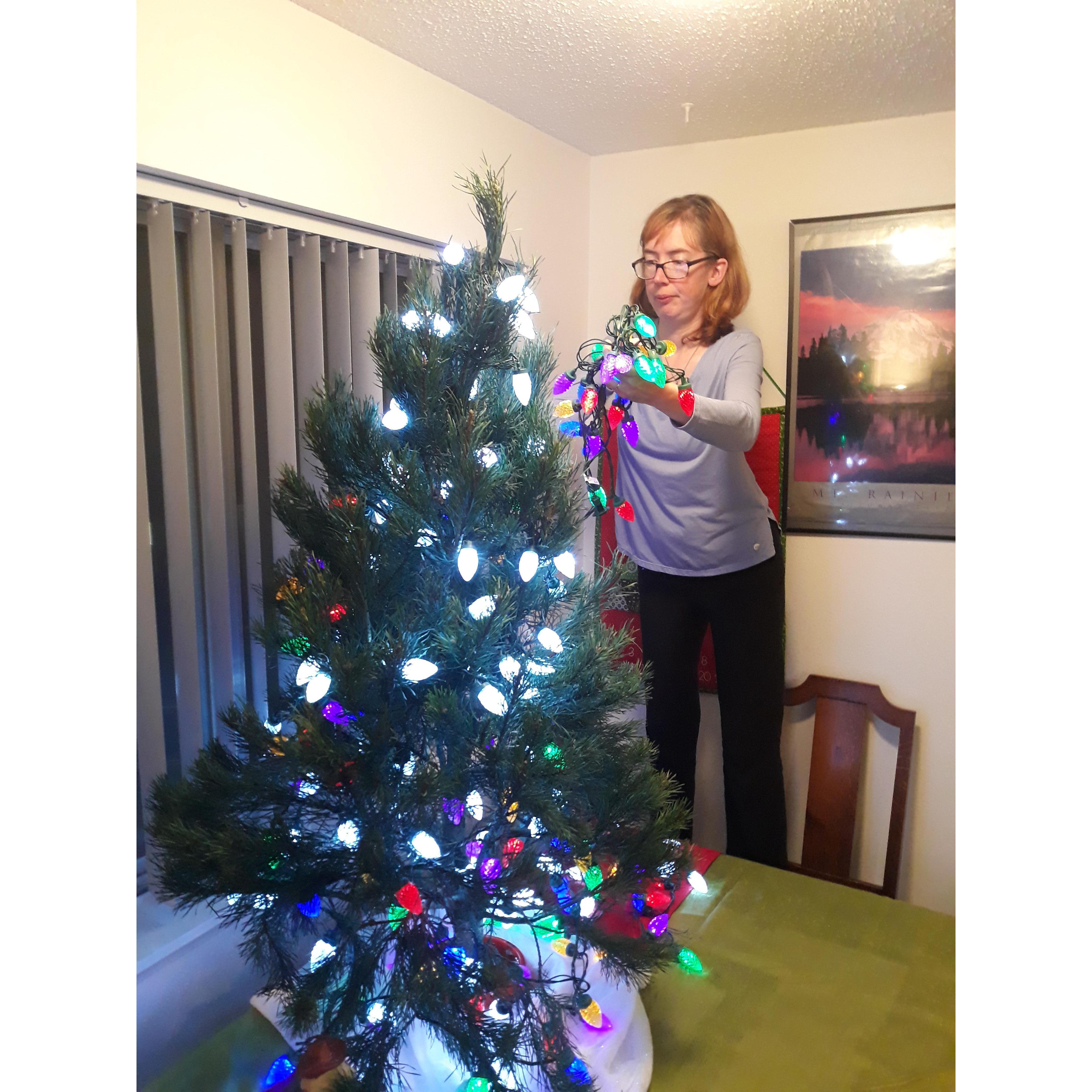 Decorating our first tree