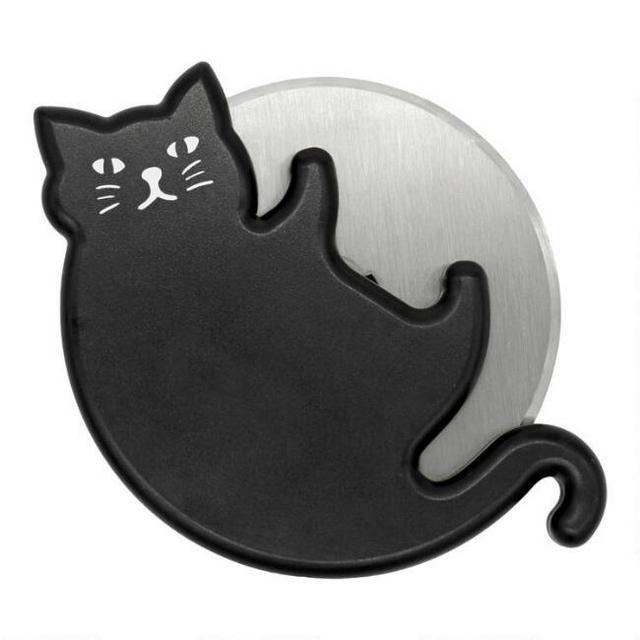 Kikkerland Cat Lovers Stainless Steel Pizza Cutter