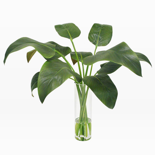 Faux Calla Leaf in Vase, 28"D x 29"H, Green