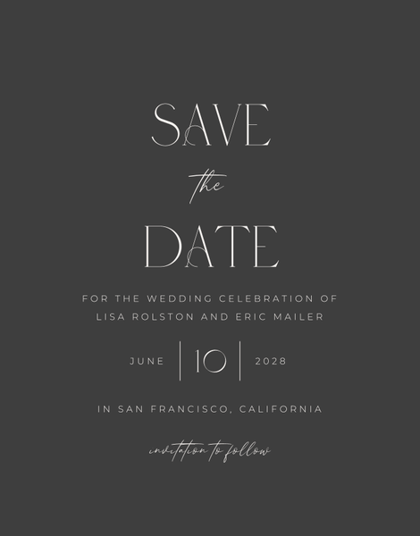 Papyrus Portrait | Dark Charcoal | Zola Save The Dates