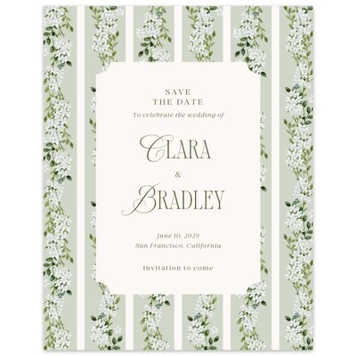 Grassy Sage, Green Wedding Digital Save the Date - Daisi Portrait
