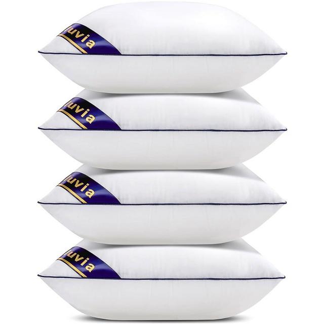 Siluvia Throw Pillow Insert Decorative 18x18 Pillow Inserts Set of 4 with 100% Cotton Cover Square Interior Sofa Pillow Inserts Decorative Bed Pillow Insert Pair - White Couch Pillow