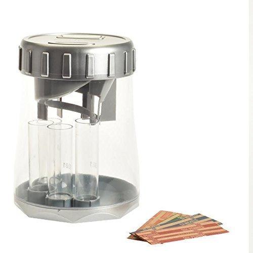 DE Automatic Coin Sorter Electronic Coin Counter with 20 Starter Coin Wrappers - Digitally Keeps Count of and Automatically Sorts U.S. Coins into Individual Tubes