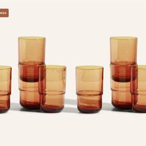 Tall Night + Day Glasses (Set of 8, Sunset)