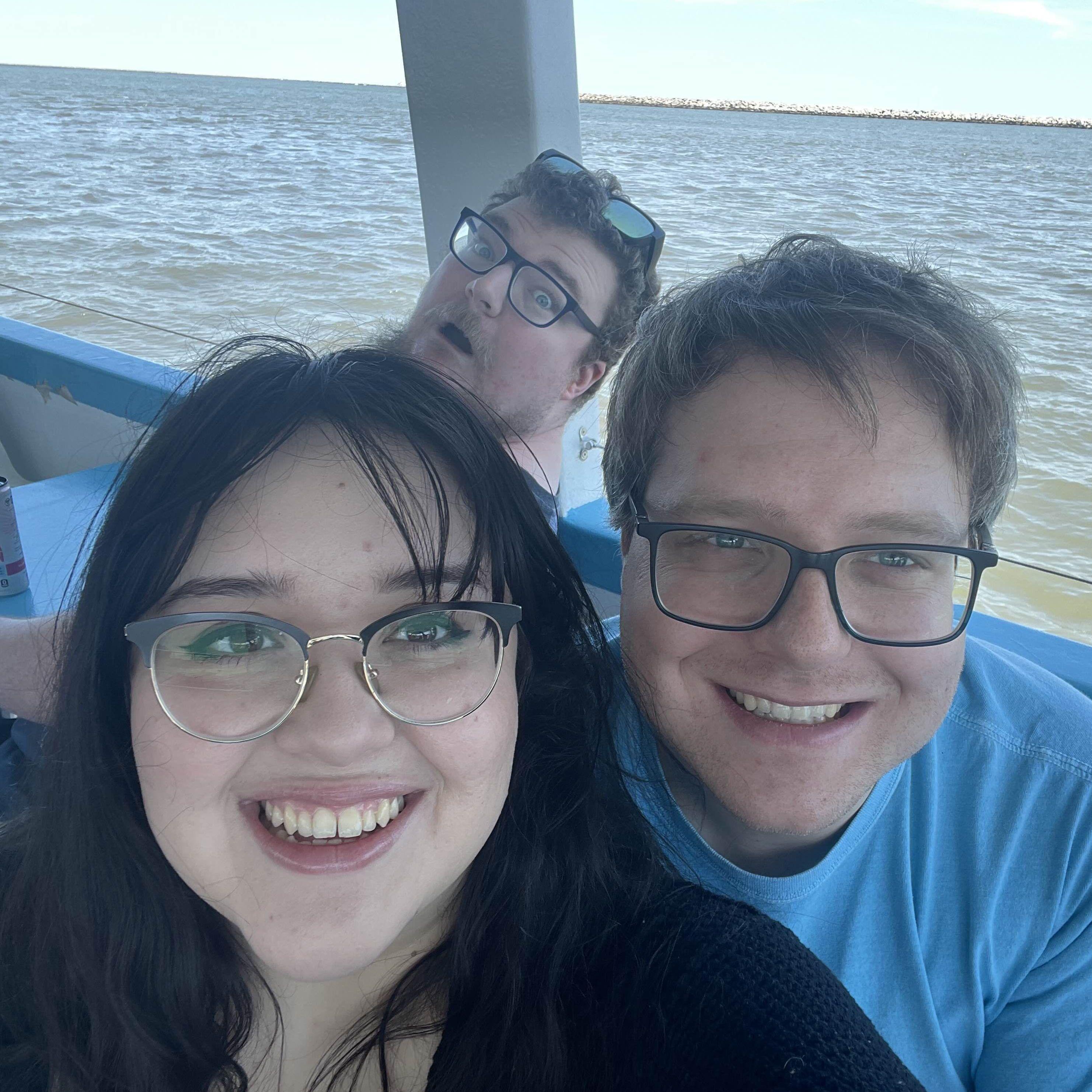 Brandon and Valeria at Ocean City with their friend, Ben, in the background