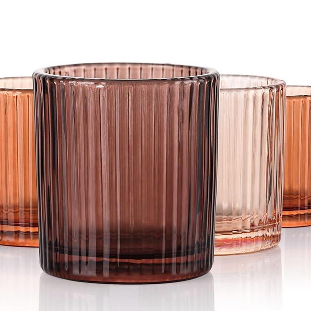 JOVGANK Mini Amber Shot Glasses Set of 6 – 1.5oz Small Vintage Ribbed Glassware, 80s Style Party Cups for Tequila, Whiskey, Cocktails – Great Father’s Day Gift for Dad & Home Bar Lovers
