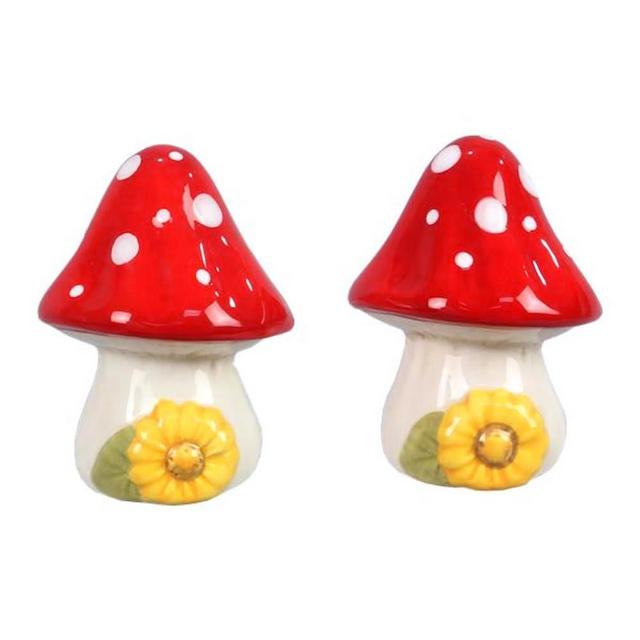 The Bridge Collection Woodland Mushroom Salt and Pepper Shaker Set - 2 Piece Set - Mushroom Kitchen Items - Fun Salt and Pepper Shakers for Home Decor