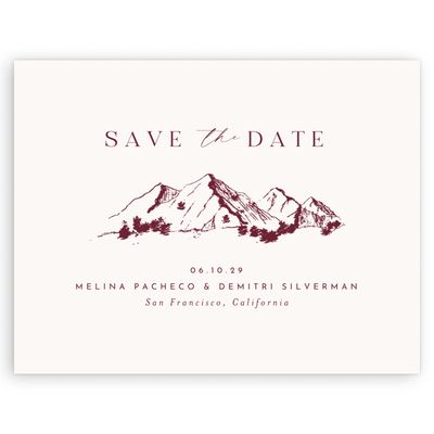 Wine, Red Wedding Digital Save the Date - Crispin Landscape
