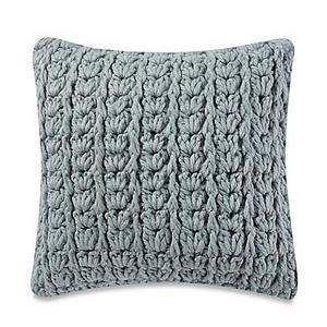 Kenneth Cole Mineral Yarn-Dyed Cable Knit Square Throw Pillow in Seaglass
