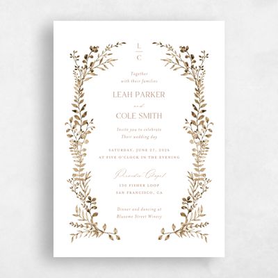 Camel, Brown Wedding Invitation - Ronneby Classic