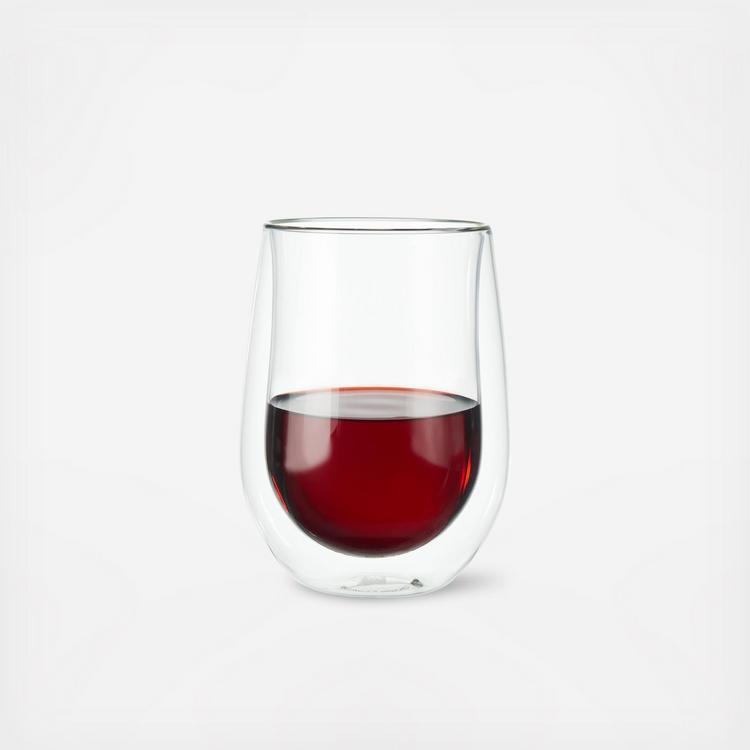Zwilling Sorrento Double-Wall Red Wine Glasses, Set of 2 + Reviews | Crate  & Barrel