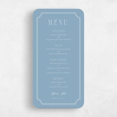 Blue Rounded Wedding Menu - Dermot