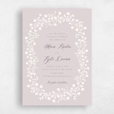 Lavender Mist, Purple Wedding Invitation - Ysabeau Portrait