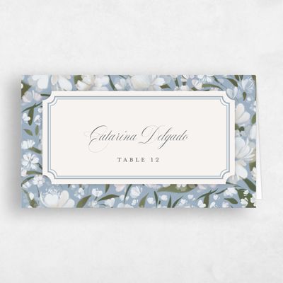 Powder Blue Wedding Place Card - Annika