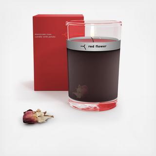 Moroccan Rose Petal Topped Candle