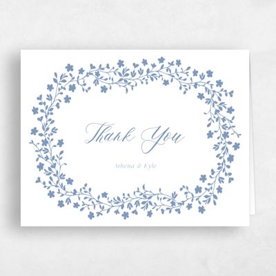 Denim Blue Wedding Thank You - Ysabeau Landscape