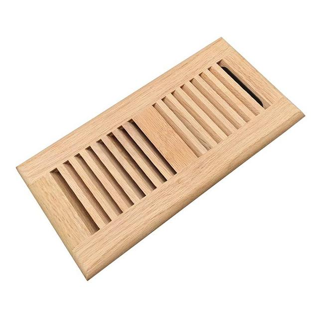 White Oak Wood Floor Register, Drop in Vent Cover with Damper, 2-1/4 x 12 Inch (Duct Opening), 3/4 Inch Thickness, Unfinished