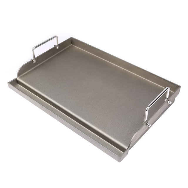 Utheer Universal Fry Griddle Flat Top Plate, 25" x16" Universal Griddle Flat Top Rectangular Plate with Removable Handles for Charcoal and Gas Grills, Camping, Tailgating, and Parties