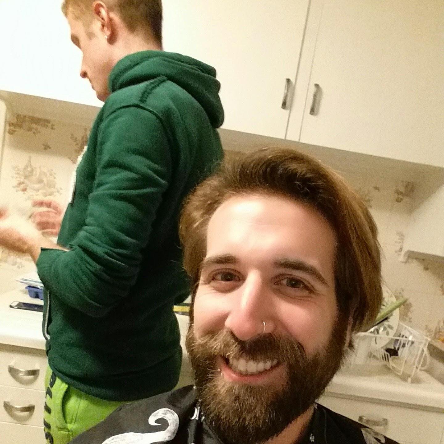 Getting ready for a his first haircut!