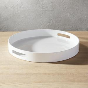 hi-gloss round white tray