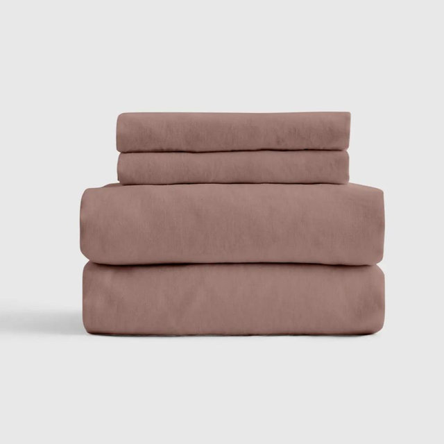 Organic Brushed Cotton Sheet Set - Fig, Queen