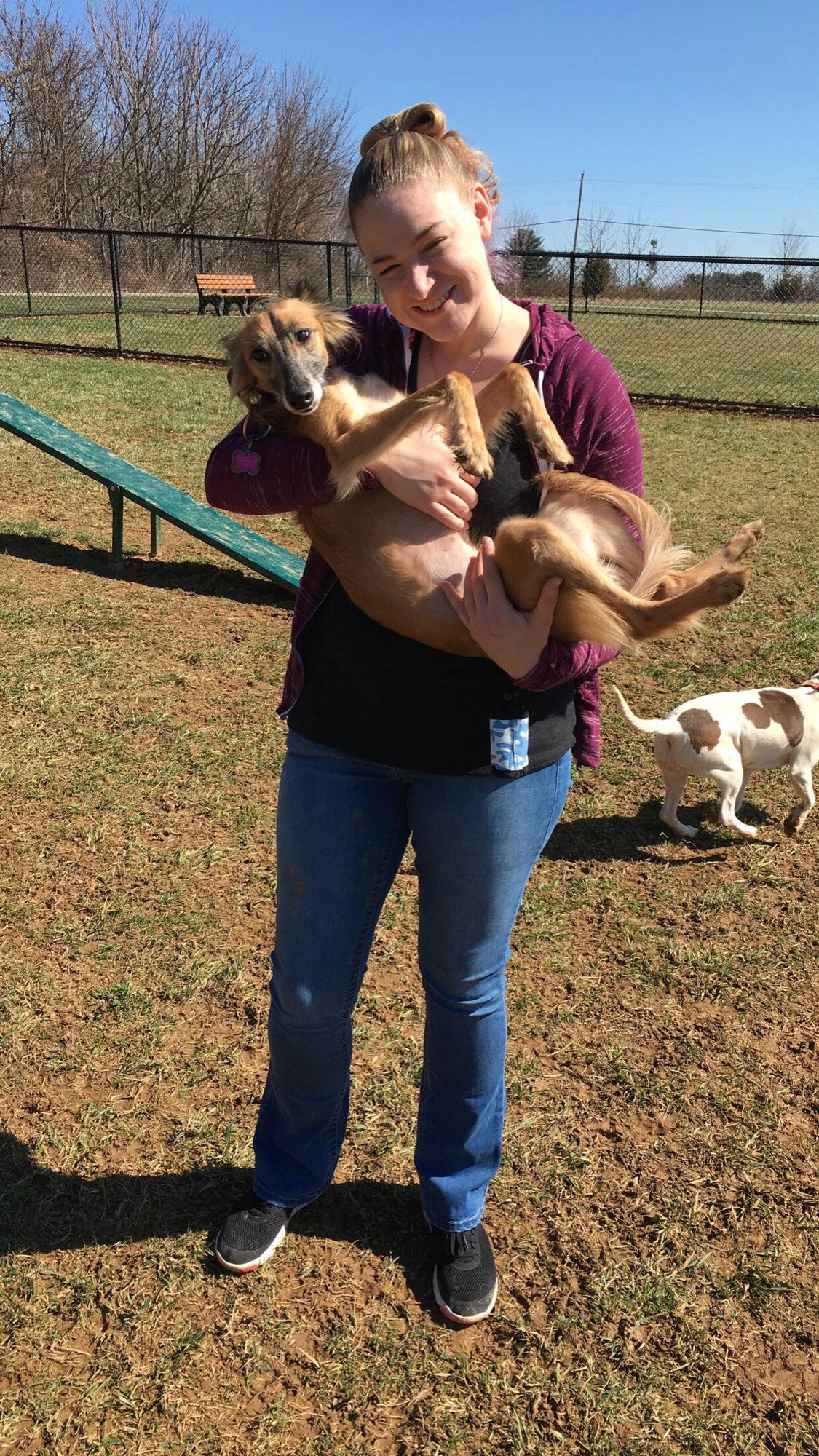 Joanne holding Hazel (Olivia running around in the background :)