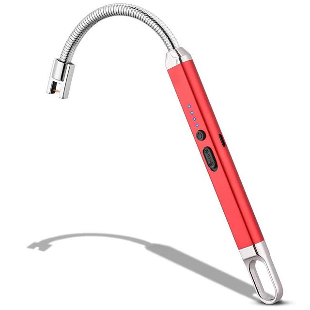 MEIRUBY Lighter Electric Lighter Candle Lighter Rechargeable USB Lighter Arc Lighters for Candle Camping BBQ Red