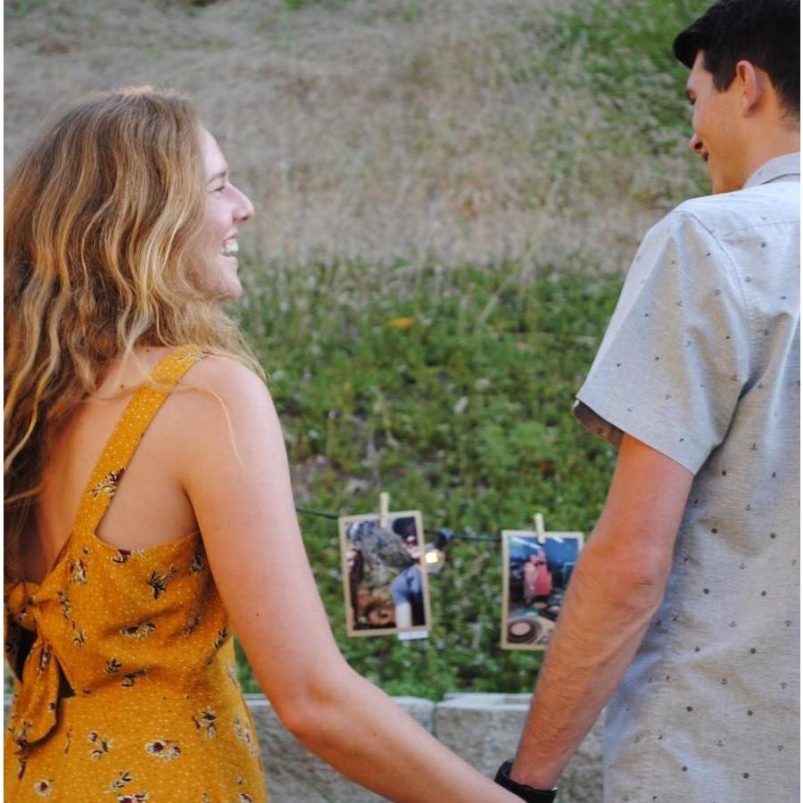 Eric shows off his proposal masterpiece