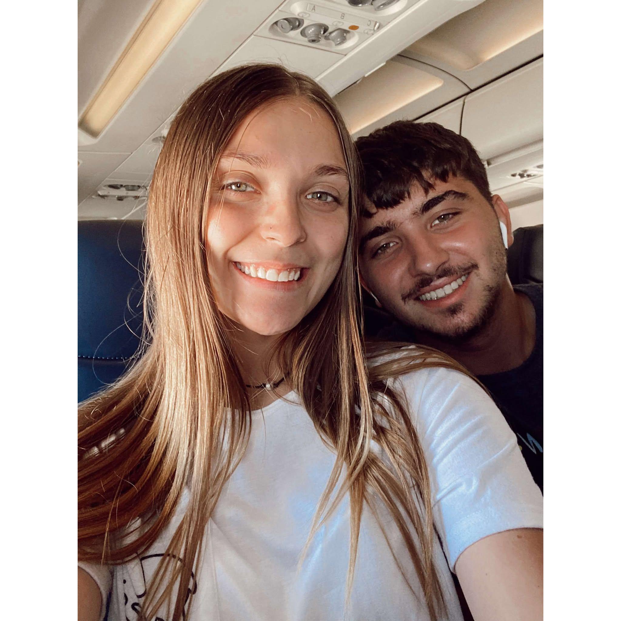 First time on a plane for the both of us!