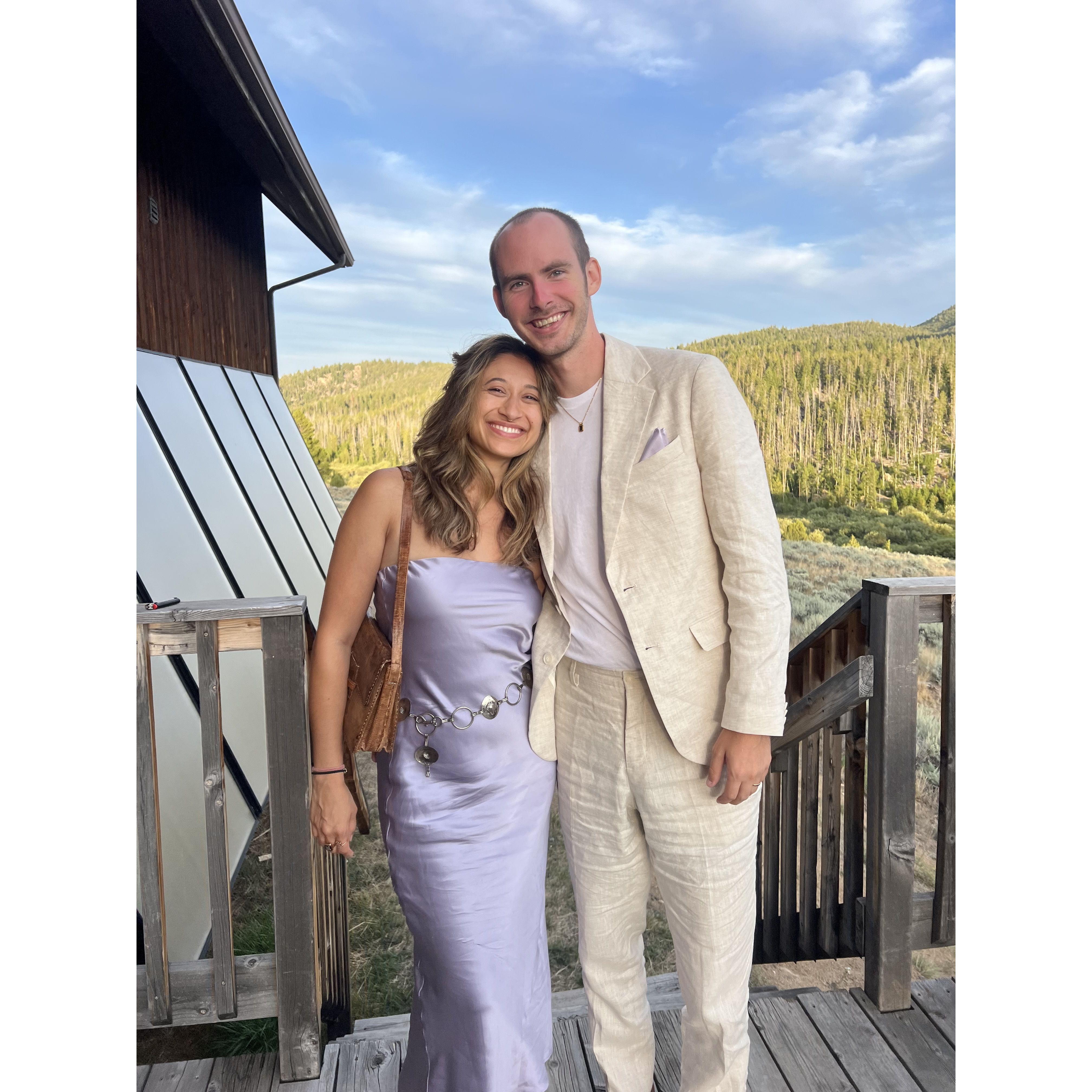 Our first wedding as an engaged couple :')