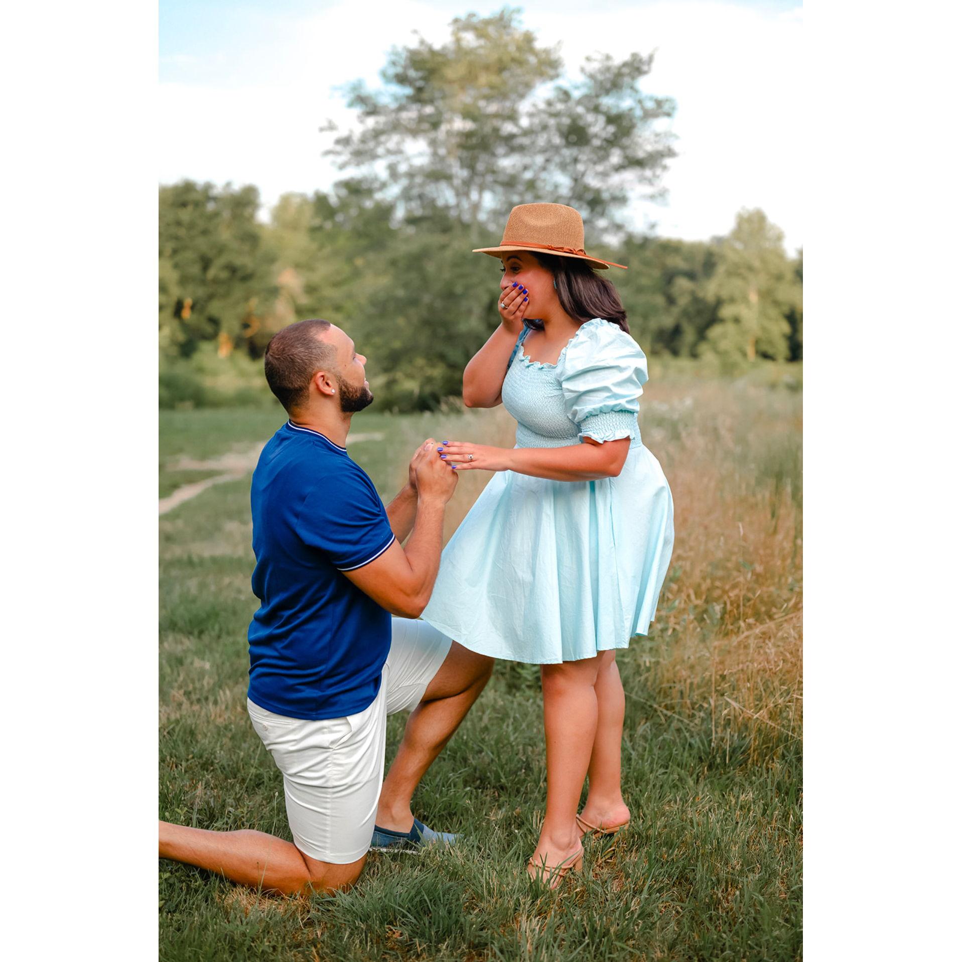 I lost my wedding band towards the end of pregnancy because it didn't fit any longer. Matt found it, kept it safe and re-proposed during Kai's 6 month photos. Such a special moment!