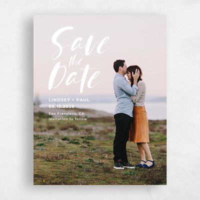 White Fall Wedding Save the Date - Lyons Portrait