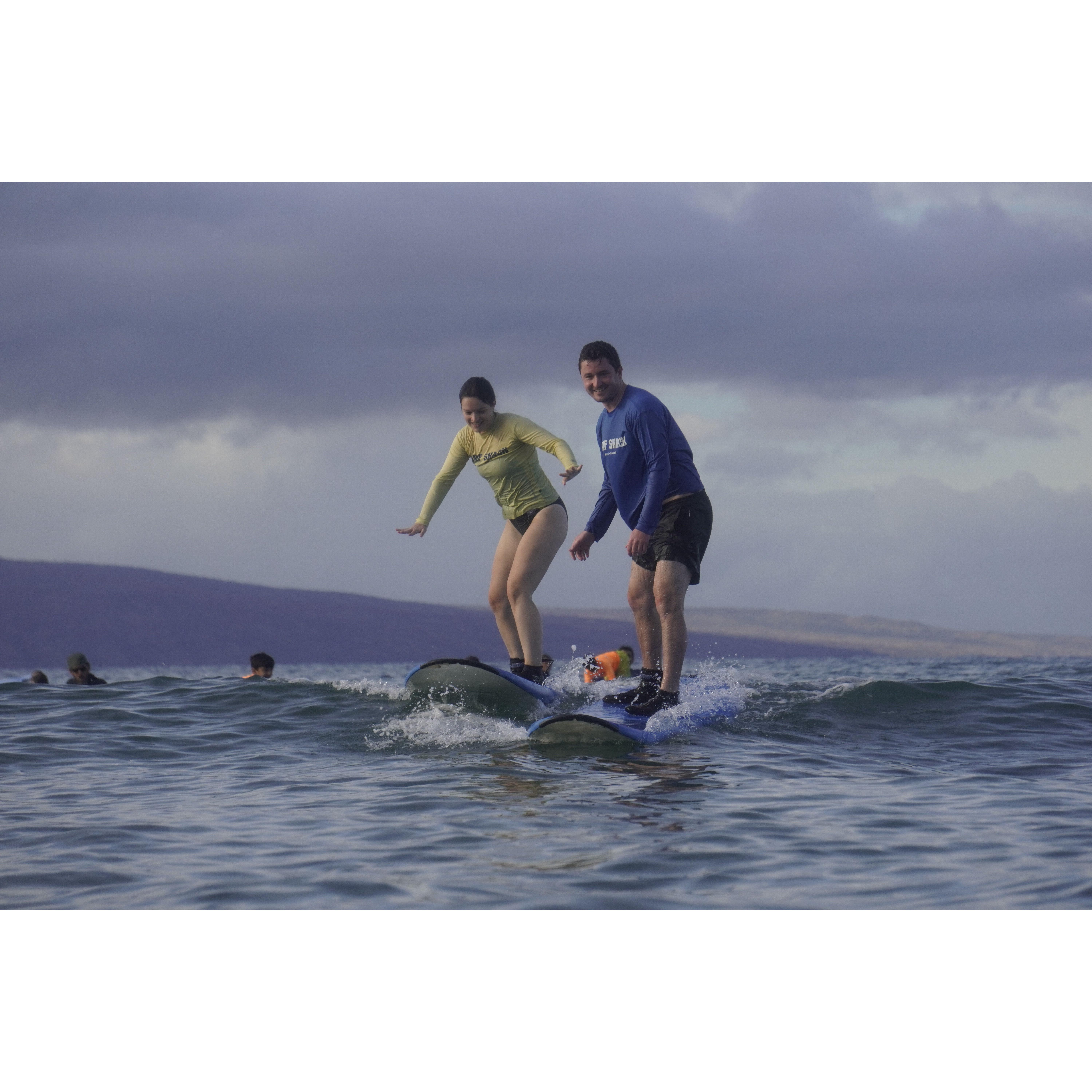 Learning to surf in Hawaii (2023)