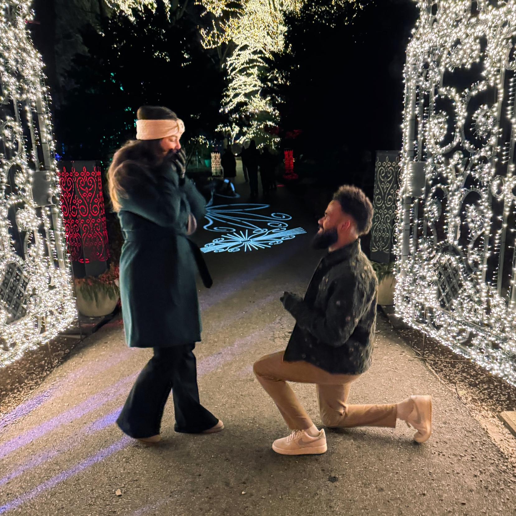 Jeremiah proposed at Newfields Winterlights in December of 2024 <3