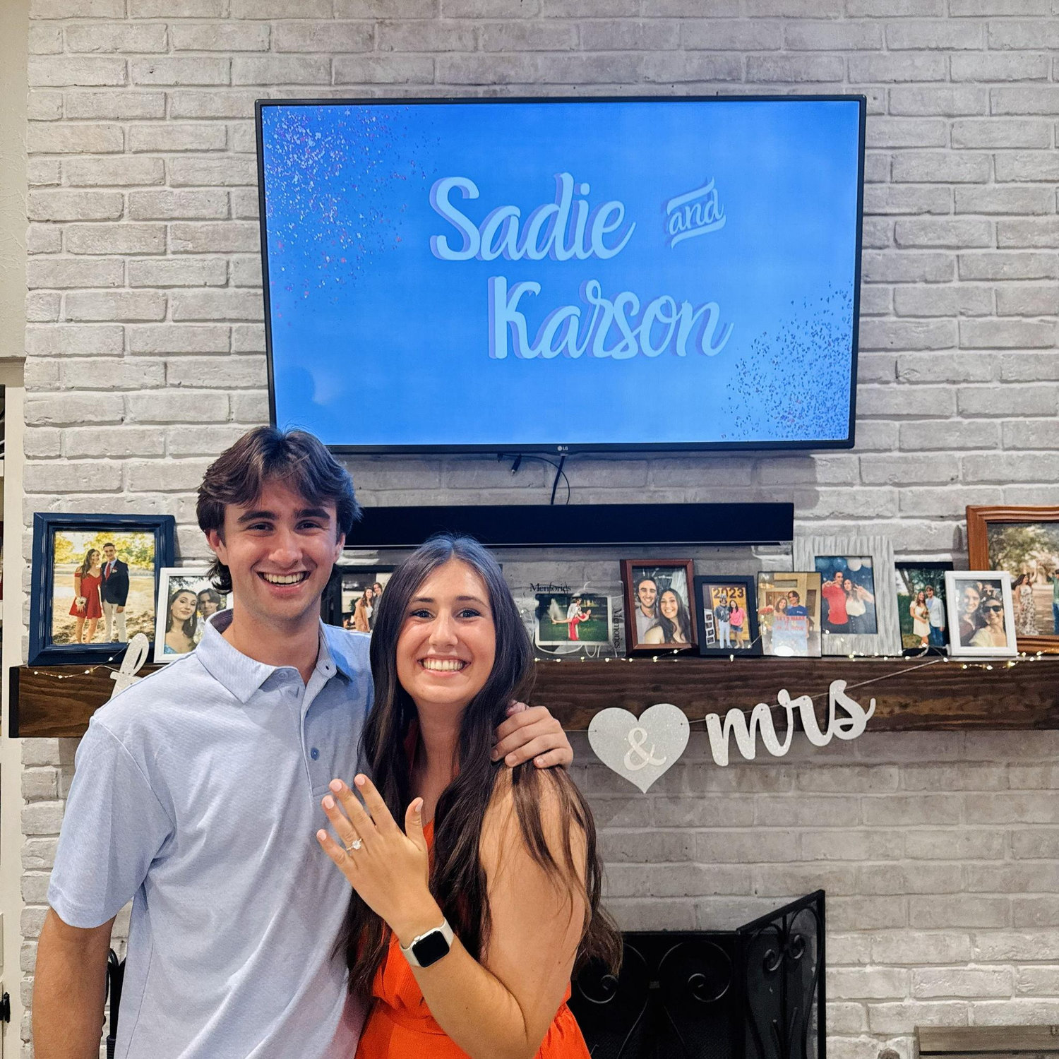 Sadie and Karson at the engagement party <3