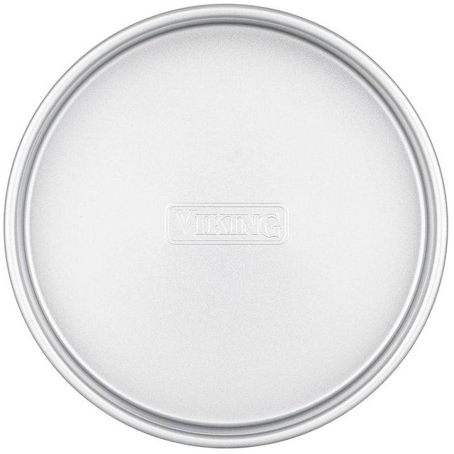 Viking Premium 9-Inch Nonstick Ceramic Round Cake Pan, Made without PFAS, Heavy Gauge Aluminized Steel Baking Pan with Reinforced Iron Frame, Even Heating Bakeware, Oven Safe to 475F, Silver