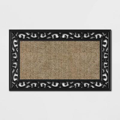 1'6"X2'6"/18"X30" Rubber Scroll With Coir Doormat - Threshold&#8482;