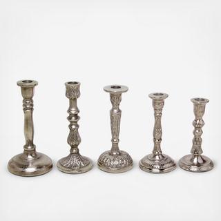 Raw Aluminum Candle Stick, Set of 5