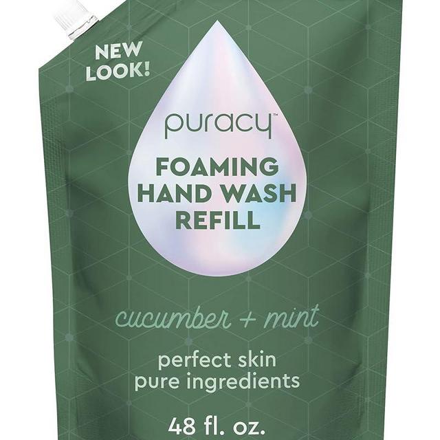 Puracy Foaming Hand Soap Refill, 98.6% Plant-Based, Sulfate-Free Natural Foam Hand Wash Refills, Gently Scented with Real (Cucumber & Mint 48 Ounce)