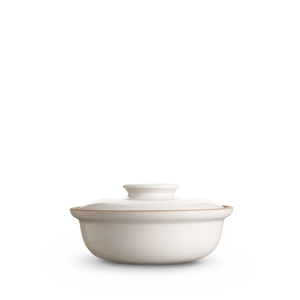 Opaque White Medium Covered Serving Dish